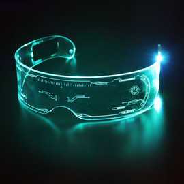工厂新品led发光眼镜助威派对闪光眼镜节日荧光眼镜party发光眼镜